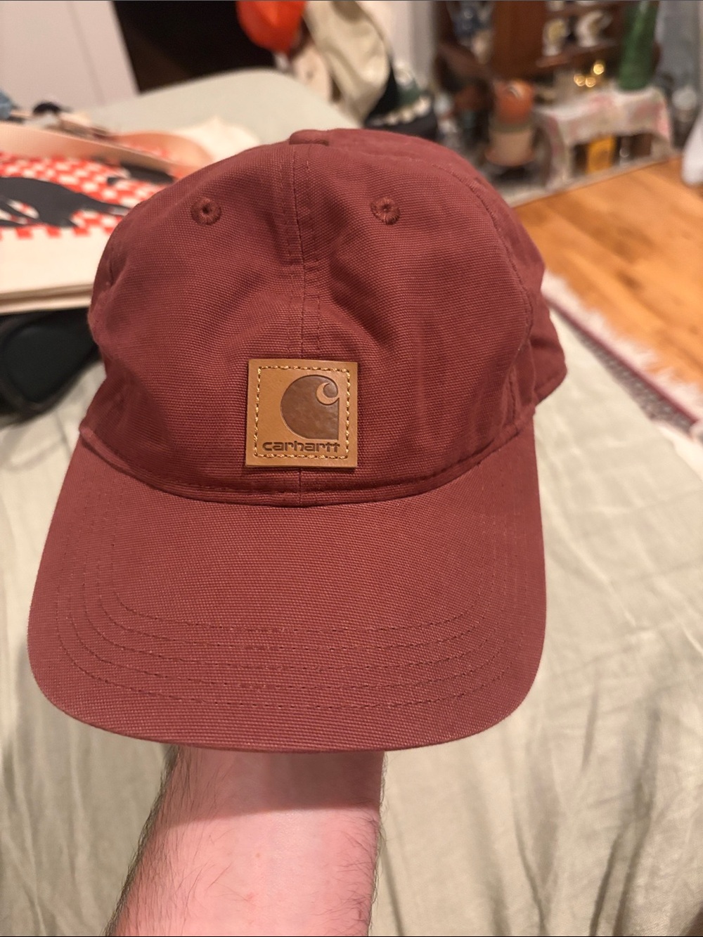 Carhartt Rust Canvas Leather Patch Cap